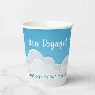 Paper Airplane in the Sky Going Away Party Paper Cups
