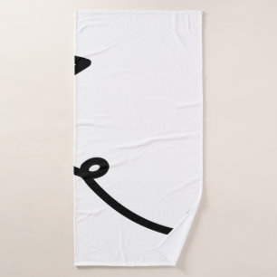Paper airplane line art paper bath towel