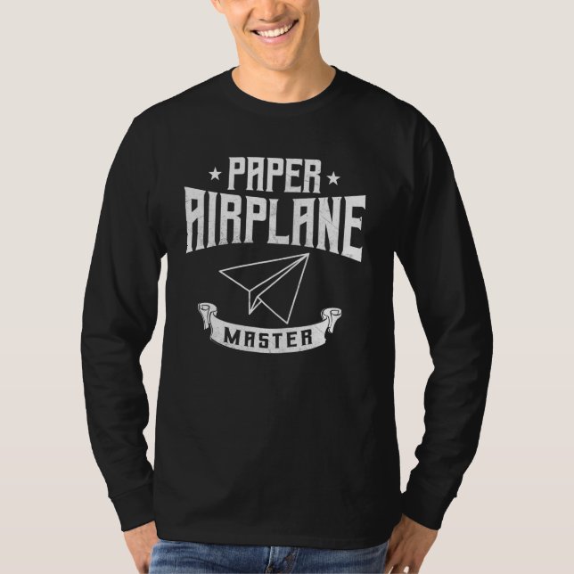 Paper Airplane Master  Paper Plane Flying T-Shirt (Front)
