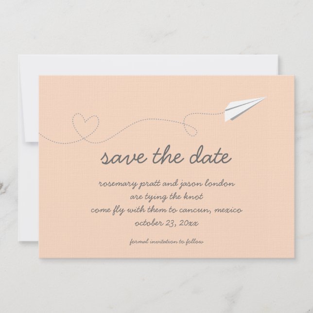 Paper Airplane Save the Date (Front)