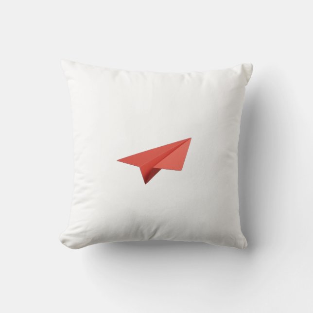Paper Airplane Throw Pillow (Front)