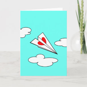 Paper Airplane with Heart Card
