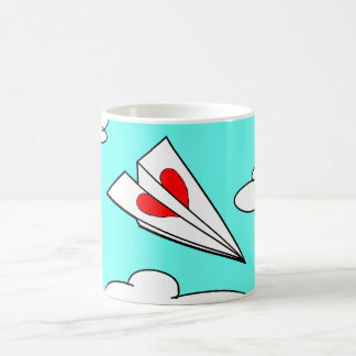 Paper Airplane with Heart Coffee Mug