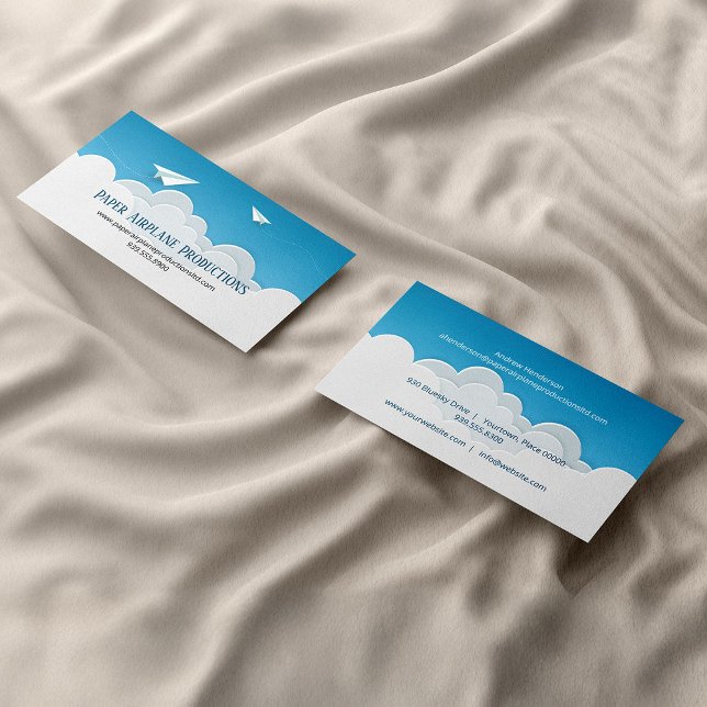 Paper Airplanes Above the Clouds Business Card (Paper Airplanes Above the Clouds Business Card)