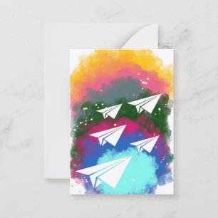 Paper airplanes and colored smoke Card