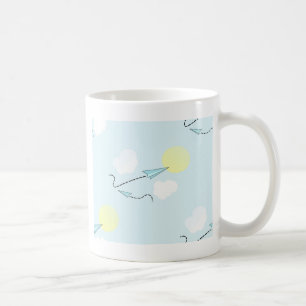 paper airplanes coffee mug