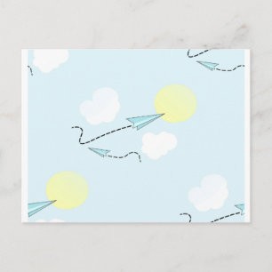 paper airplanes postcard