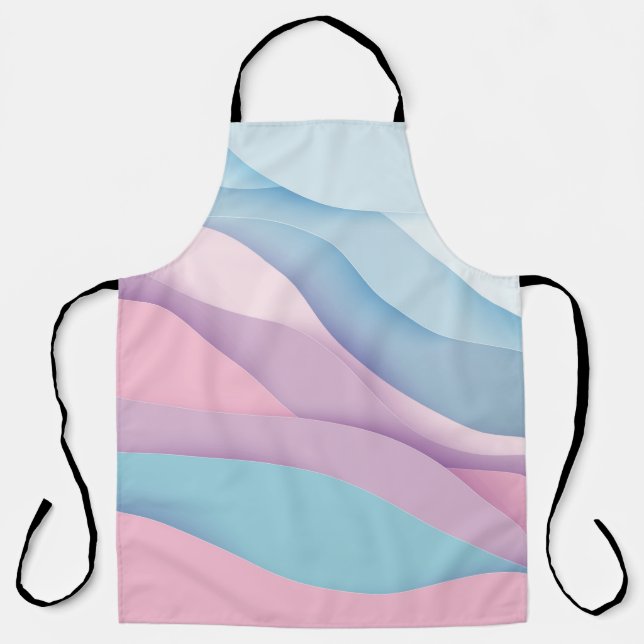 Paper art cartoon abstract waves. Paper carve back Apron (Front)