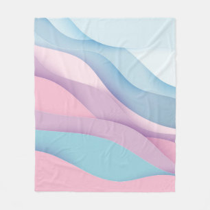 Paper art cartoon abstract waves. Paper carve back Fleece Blanket
