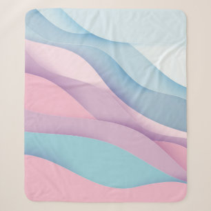 Paper art cartoon abstract waves. Paper carve back Sherpa Blanket