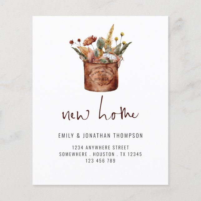PAPER | Autumnal Wild Flowers New Home Address (Front)
