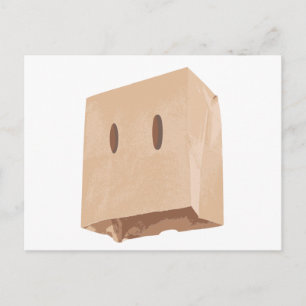 paper bag face mask postcard
