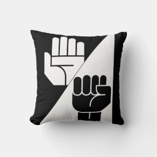 Paper Beats Rock – Minimalist Black & White art Throw Pillow