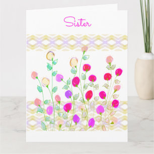 Paper Birthday Greetings For Sister Card