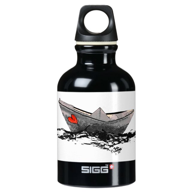 Paper Boat Aluminum Water Bottle (Front)