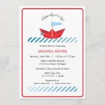 Paper Boat Baby Shower Invitation