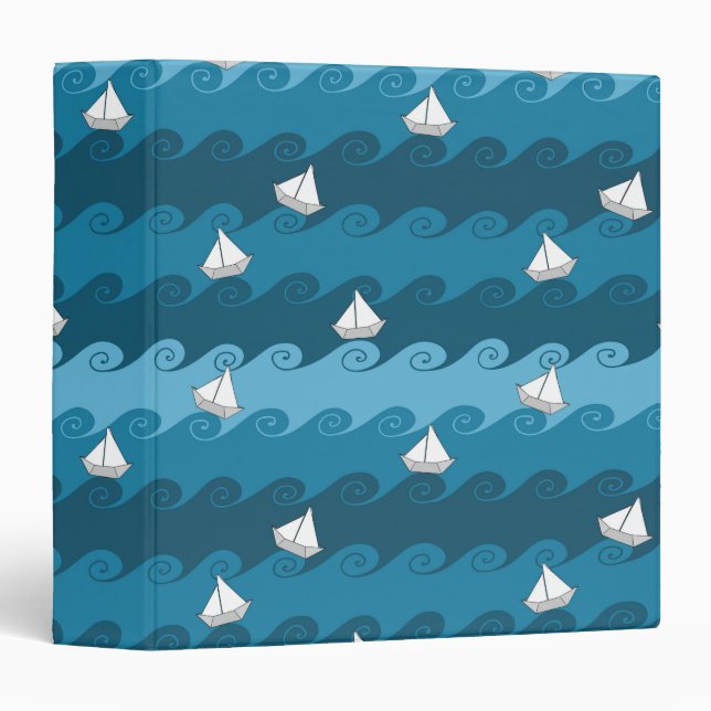 Paper Boats Pattern Binder (Front/Spine)