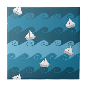 Paper Boats Pattern Tile