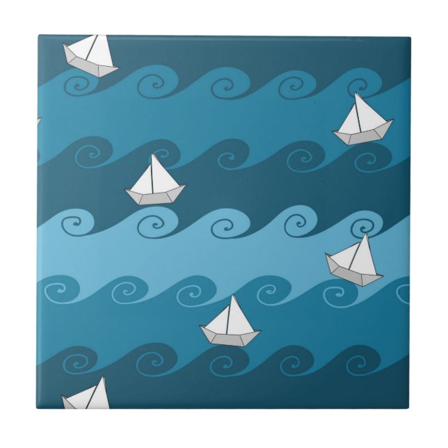 Paper Boats Pattern Tile (Front)