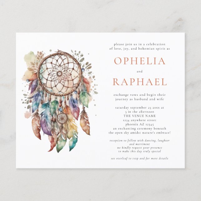 PAPER Boho Dreamcatcher Wedding Terracotta (Front)