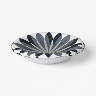 paper bowl black and gold petal design paper plate
