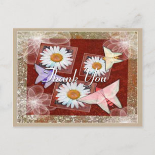 Paper Butterflies Thank You Postcard