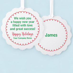 Paper Christmas Ornament Holiday Card for Business