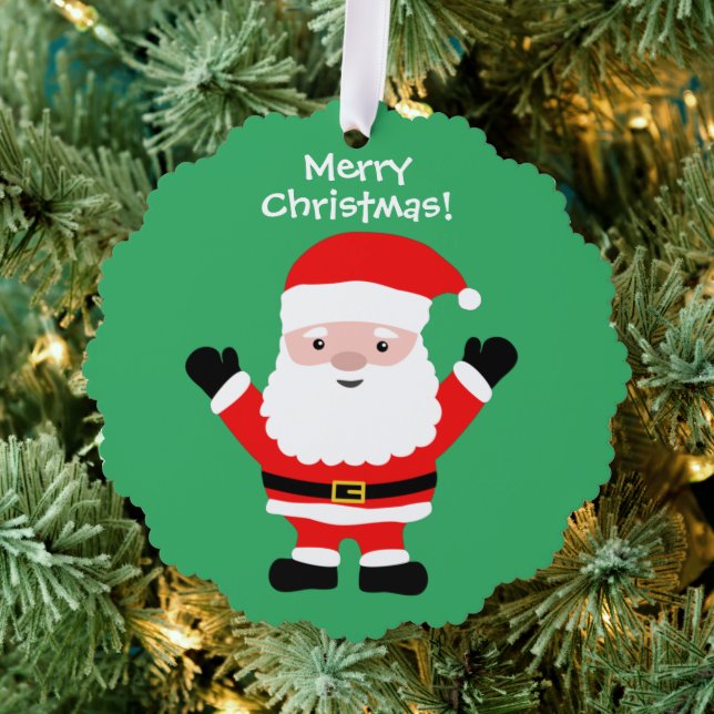 Paper Christmas photo ornament with jolly Santa (Insitu (Tree))