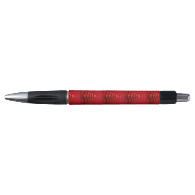 Paper Christmas Tree Red Background Pen (Front)