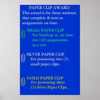 Paper Clip Award Poster