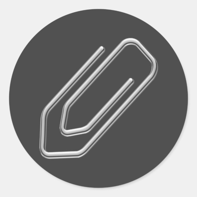 Paper Clip Classic Round Sticker (Front)