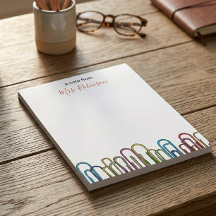 Paper Clip Customizable Teacher Appreciation Notepad