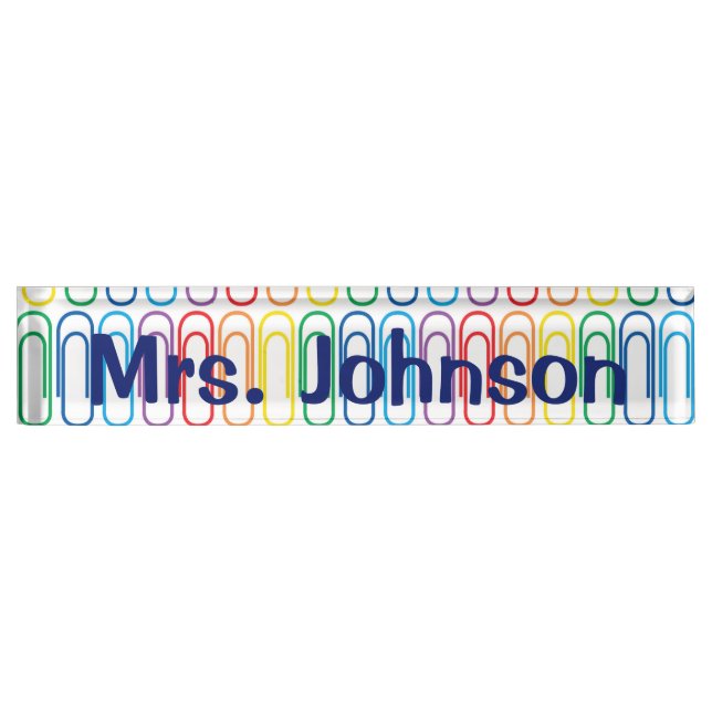 Paper Clip Themed Teacher Nameplate (Front)