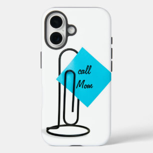 Paper Clip with Reminder Note iPhone 16 Case