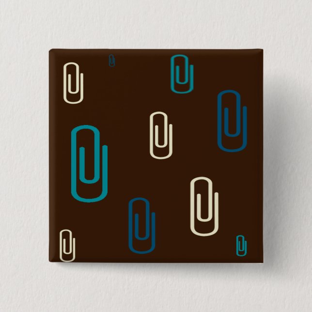 Paper Clips 2 Inch Square Button (Front)