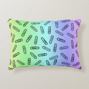 Paper Clips Over Rainbow Decorative Pillow
