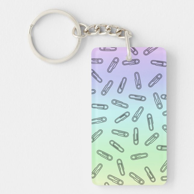 Paper Clips Over Rainbow Keychain (Front)