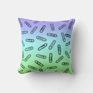 Paper Clips Over Rainbow Throw Pillow