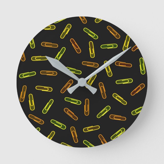 Paper Clips Round Clock (Front)