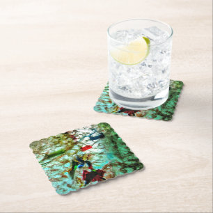 Paper Coaster,Abstract blue decorative coaster