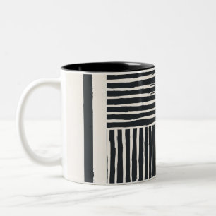 Paper Coaster black and white Two-Tone Coffee Mug
