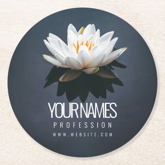 PAPER COASTER BUSINESS CARD : LOTUS ON WATER (Front)