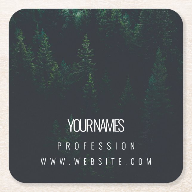 PAPER COASTER BUSINESS CARD : PINE FOREST (Front)