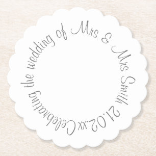 Paper Coaster - Celebrating the wedding of...