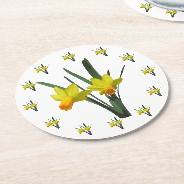 Paper Coaster - Daffodil Blossoms (Angled)