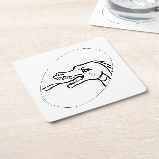 Paper Coaster - Dragon Head to Colour (Angled)