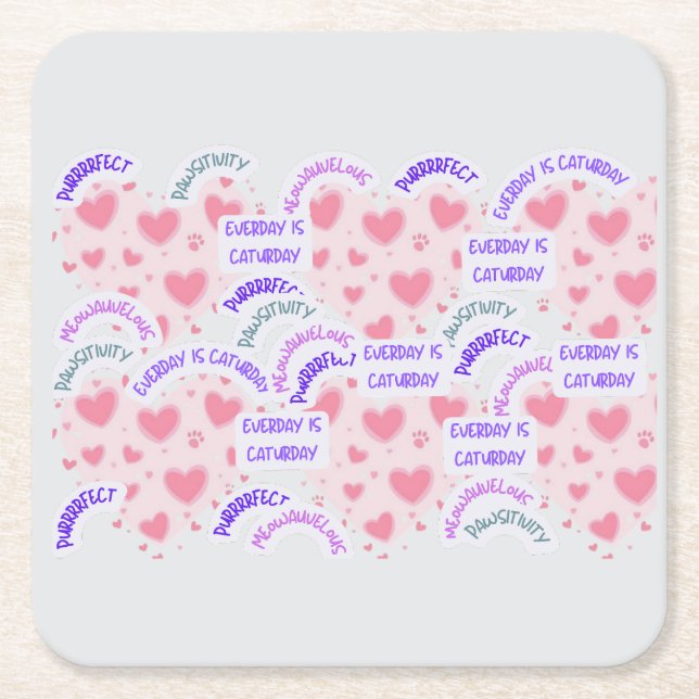 Paper coaster " Everyday is Caturday"  (Front)