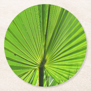 Paper Coaster - Green Palm Leaf