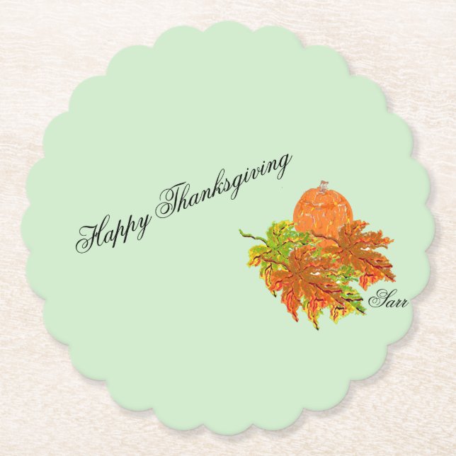 Paper Coaster : Happy Thanksgiving   (Front)