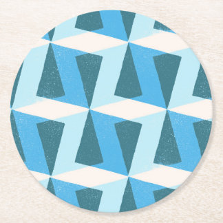 Paper Coaster in square geometric bright blue
